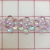 Non-Metallic Trim - 1-inch  Sequined Flower Trim Lavender